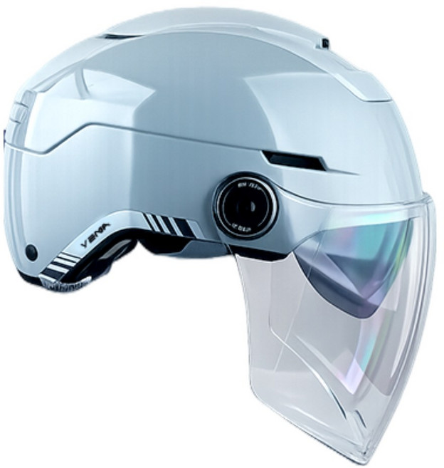 프로라이더스 예마370 반모 오토바이 가벼운 스쿠터 하이바 하프페이스 여름 헬멧, 프로스티실버