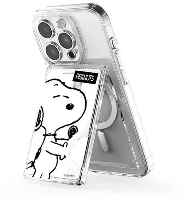 스누피 투명 마그네틱 멀티 스탠드 카드지갑 (맥세이프 호환), 1개, 씽앤쏭_씽어쏭 - 쿠팡