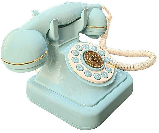레트로 전화기 옛날 복고풍 유선 다이얼 클래식, 민트