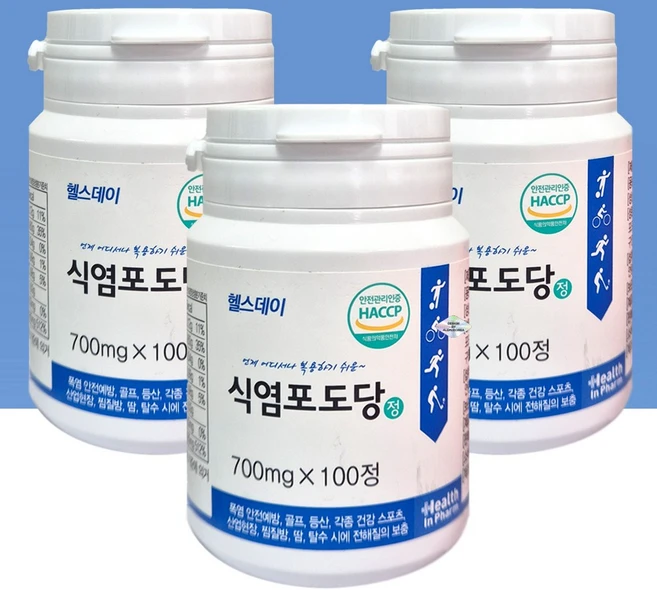헬스데이 식염포도당정, 3개, 100정 - 쿠팡