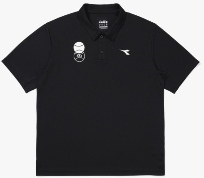 디아도라 테크니컬 윙 테니스 카라 반팔 티셔츠 블랙 D5121TTS35BLK 160619