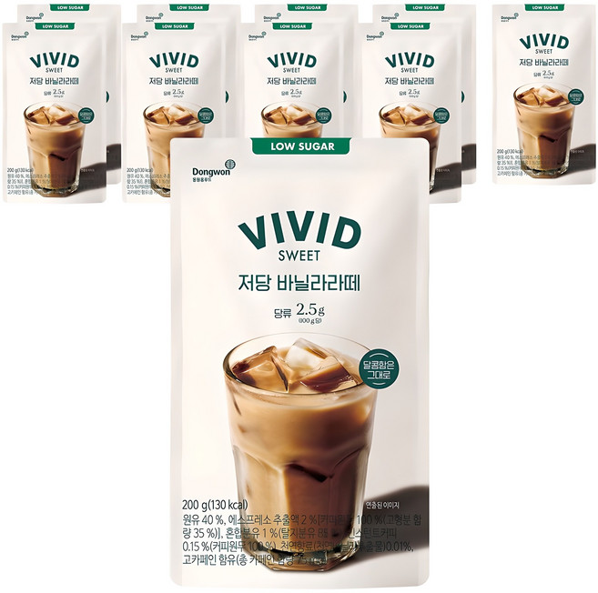비비드스위트 저당 바닐라라떼, 200g, 10개