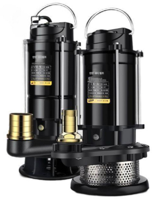 수중펌프 1마력 오수 자동 정화조 전동 양수기 배수 소형 고출력 스테인리스 750W 220V, 550 W- 1 인치 스테인리스 스틸 블랙 골
