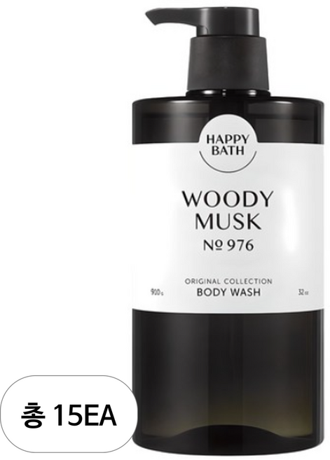 해피바스 오리지널 컬렉션 바디워시 우디머스크향, 910g, 15개