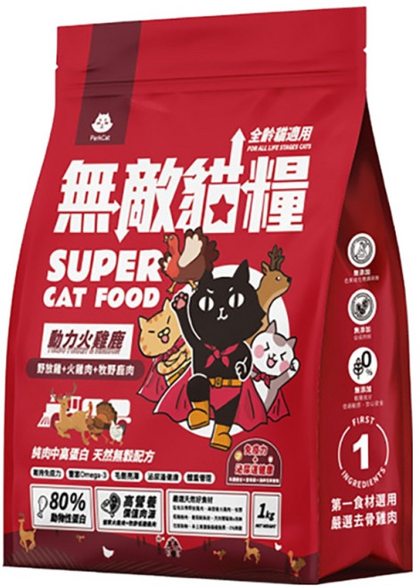 ParkCat 貓樂園 無敵貓糧 動力火雞鹿 全齡貓 無穀 高蛋白 1kg, 1袋