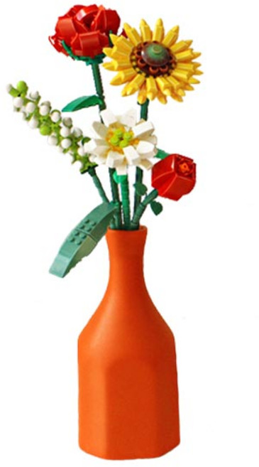 LOZ 플라워 나노블록, 레드, 1개