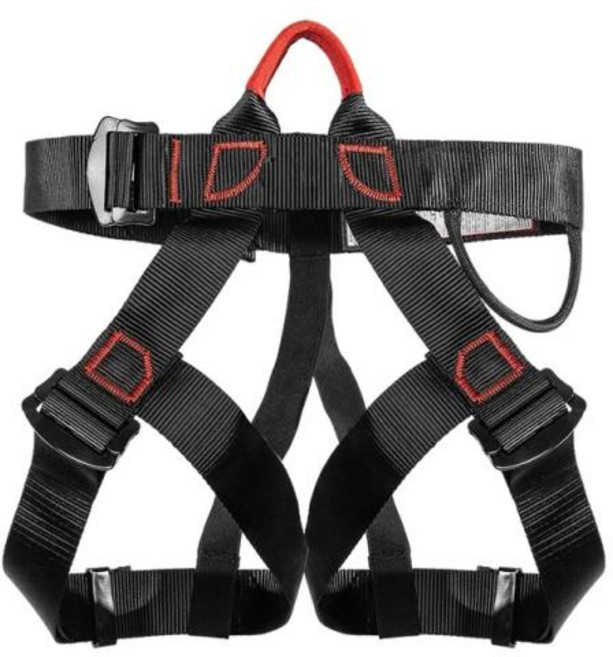 등산카라비너암벽 야외 하네스 스포츠 등반 반신 안전 보호 장비 허리 지지대 공중 생존 산악 도구, 1개, 3) Black-A