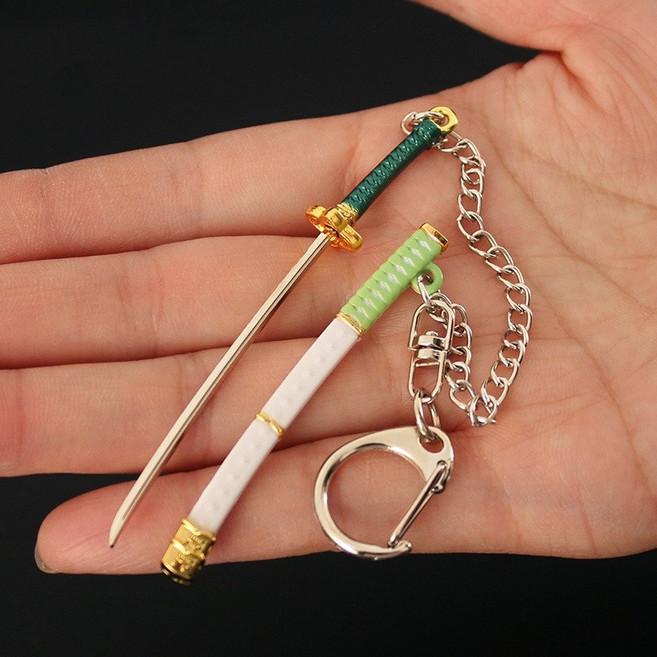 12cm Enma Katana 키 체인 One Roronoa OP 애니메이션 주변 장치 풀 메탈 피스 소드 무기 미니어처 홈 장식, 02 9cm Mini Sword 08