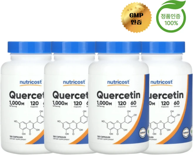 2+2 뉴트리코스트 퀘르세틴 1000mg 120정, 4개 - 쿠팡