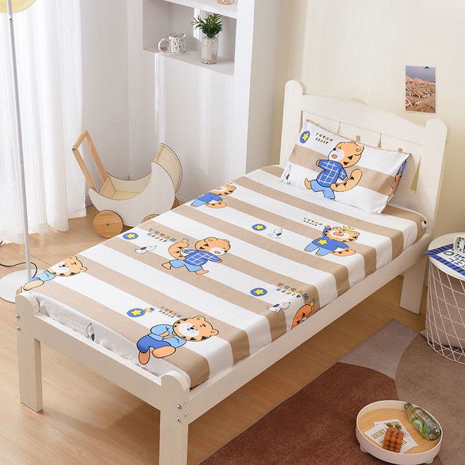 兒童床床笠 床笠 兒童床墊套 純棉全包單件 嬰兒床床單, 壯壯虎,60*110 厚3-9cm, 1個