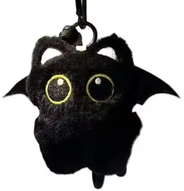 검은 고양이 인형 키링 깜냥이 가방 파우치 장식 액세서리, 1개, 악마