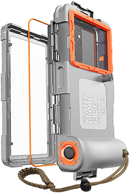 갤럭시A33 5G A336 카메라 셔터 다이빙 방수케이스, A33 5G(A336), 블루-오렌지, 1개