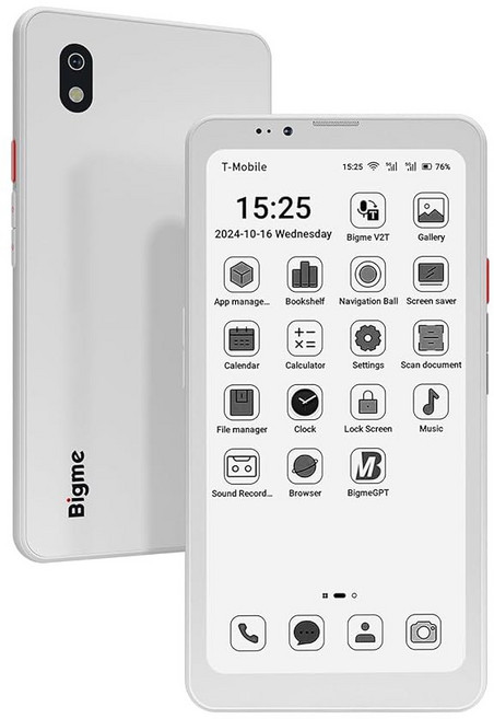 지문 잠금 해제 기능이 있는 Bigme HiBreak Pro 6.13" 전자책 E-Ink 휴대폰 NFC 8GB+256GB 리더 안드로이드 E 스마트폰 14 5G 듀얼 SI