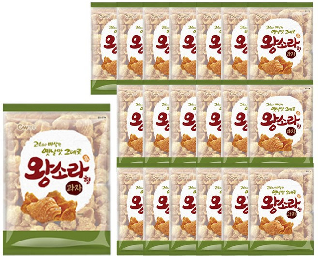 청우식품 왕소라형 과자, 120g, 20개