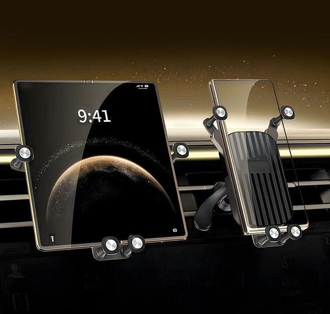 라별 차량용 송풍구 핸드폰거치대 와이드형 전차종 전기종 호환 Z폴드 거치대, 블랙, 1개