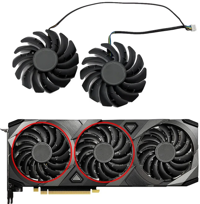 PLD09210S12HH 85mm RTX3080 쿨러 MSI Geforce Ti Ventus 3X 게임용 그래픽 카드 팬, 1개, 01 AB Fan