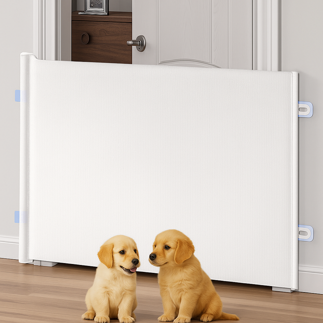 강아지 가림막 대형견 반려견 접이식 울타리 고양이 펜스, 1개, 화이트