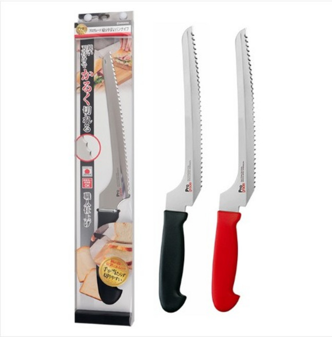 일본 시모무라 프로그레이드 빵칼 칼날 길이 205mm PG-104B 블랙 PG-104R 레드, 1개, 검정