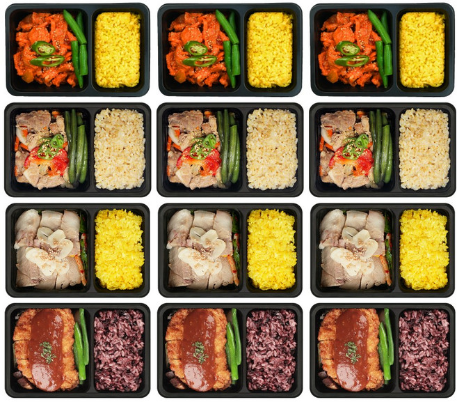 [샐러드보울] 넉넉소반 돼지고기 도시락 4종 3세트 (제육볶음 수육 등), 1세트, 5.432kg