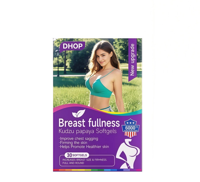 Dhop 美胸丰韻膠囊 白高顆 野木瓜 膠原蛋白肽 產後必備 阿薩伊果 彈性蛋白, 1個, 四盒改善裝, 1kg
