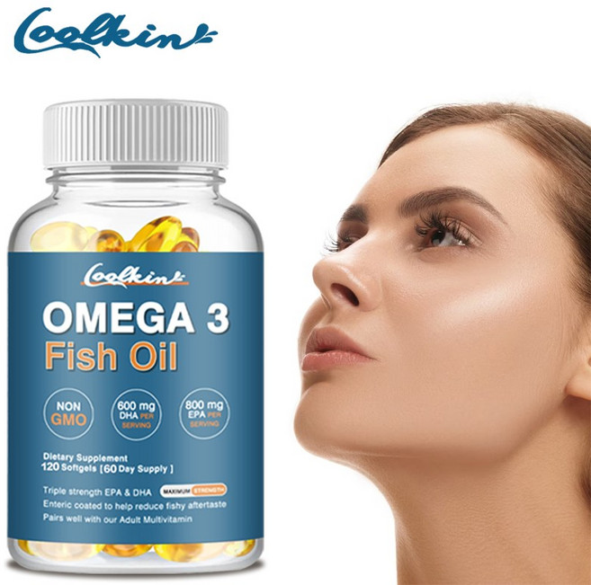 오메가 3 어유 캡슐 2000mg - EPA & DHA - 3배 강력 효능, 3개, 120정