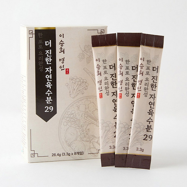 이승희명인 자연분말29 한포로 요리완성 3.3g 총 국내산 멸치 우엉 표고 버섯 바지락 콩발효추출물 더진한육수분, 1세트, 231g