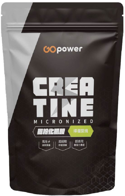 GOpower 微粉化一水肌酸 檸檬萊姆口味 提升爆發力 健身能量補給, 420g, 1個