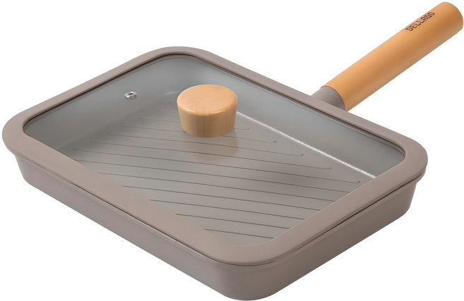 델라고 인덕션 통주물 사각그릴팬 베이지, 28cm, 1개