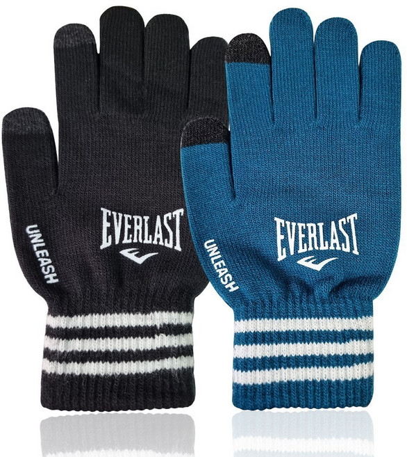 EV 스마트터치 니트장갑 기모안감 축구장갑 NEW, 블루, 1개