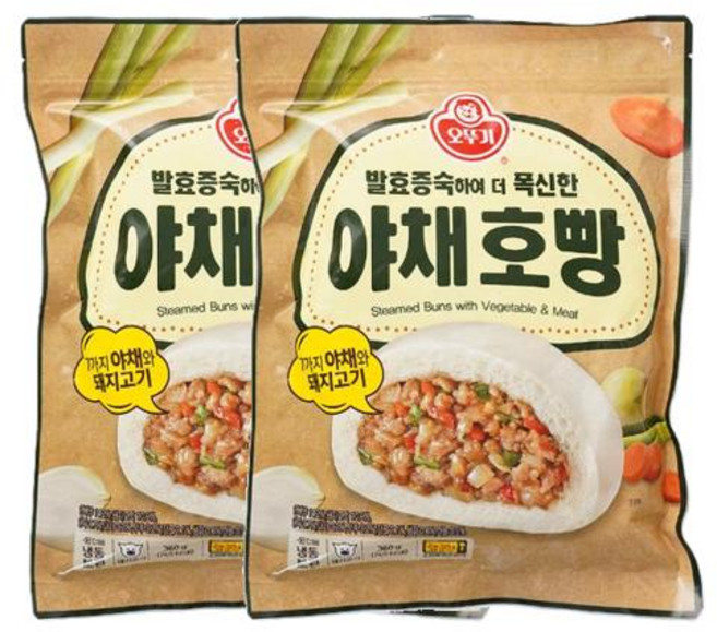 오뚜기 오뚜기 발효증숙 야채호빵_냉장 360g 2개, 1세트