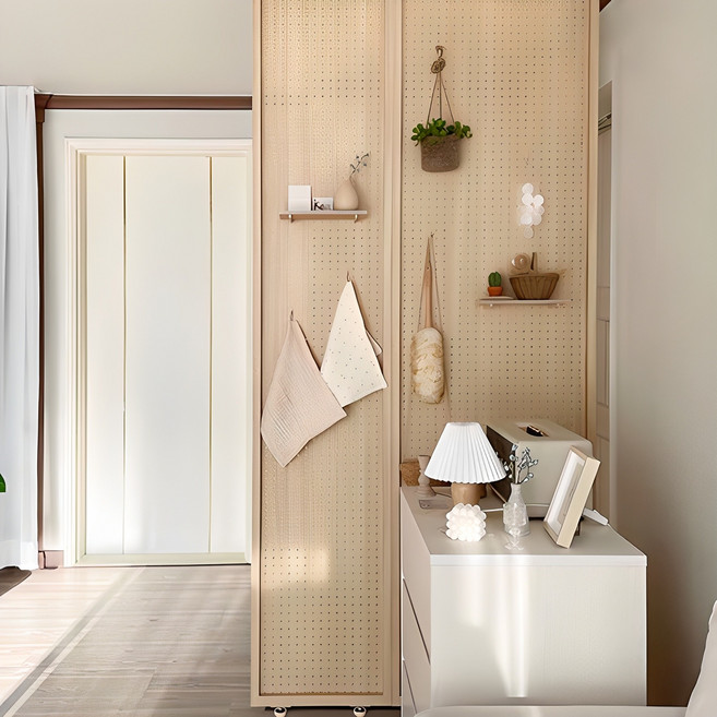 우드레이 셀프 가벽 타공판 파티션 인테리어 원목 파티션 주방 사무실 침실 거실 원룸 현관 공간분리 나무 우드 가림막 칸막이 가벽 만들기, 수납아이템, 후크T(8개입), 블랙