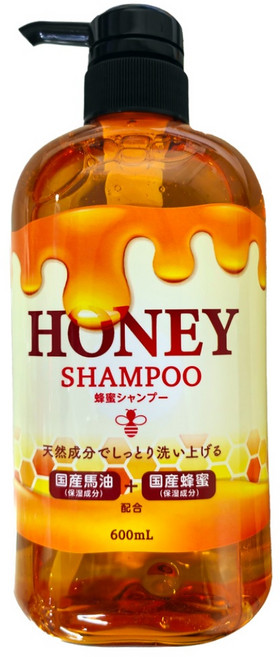 HONEY 日本國產馬油蜂蜜洗髮精, 1件, 紅字-日本國產馬油蜂蜜-洗髮精, 600ml