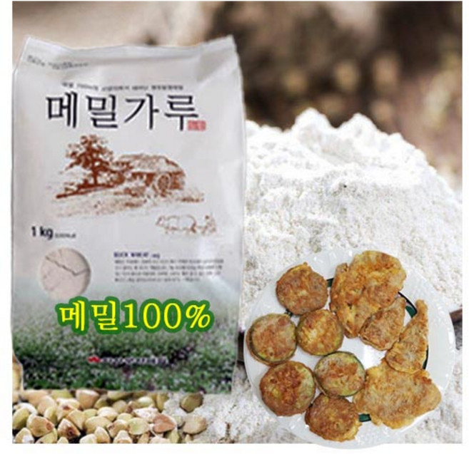 봉평원 메밀가루(메밀100프로)-1kg (부침전 메밀전 메밀묵 메밀부침가루), 1kg, 1개