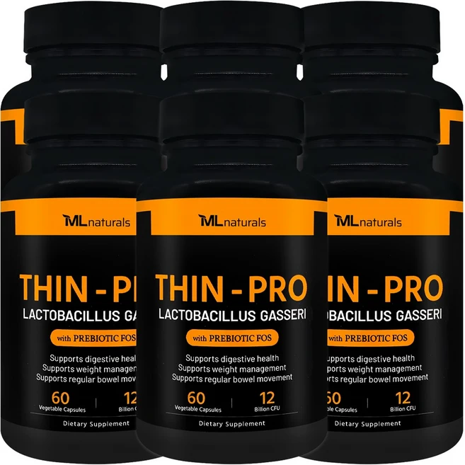 [미국빠른직구] 신제품 마이라이프 내추럴스 Thin-Pro 유산균 120억 CFU 락토바실러스 가세리 + FOS, 6개, 60정 - 쿠팡