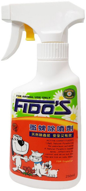 FIDO'S 澳洲原裝 除蟲菊精油蚤蜱除噴劑 250ml 犬貓適用, 1個
