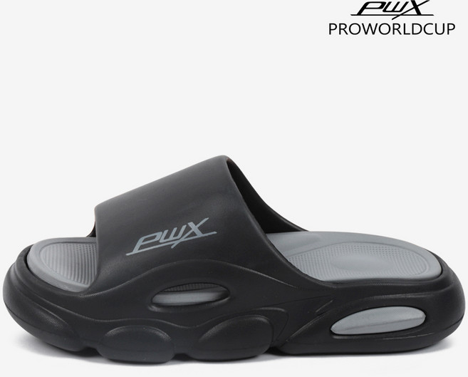 PWX 클라우드 슬리퍼 쿠션 키높이EVA 슬리퍼 남여공용 블랙