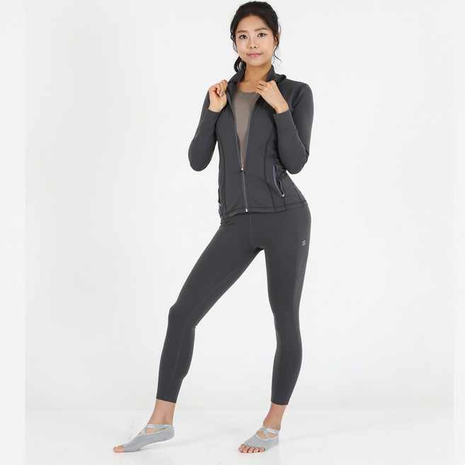 레티지아 라인 자켓 슬리핏 요가 필라테스 자켓 블랙 다크그레이 화이트 상의