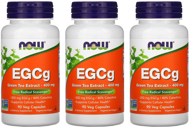 [2+1] Now Foods 나우푸드 녹차 추출물 EGCG 400 mg 90정 카테킨 그린티 고약사 약들약 베지캡슐 3개