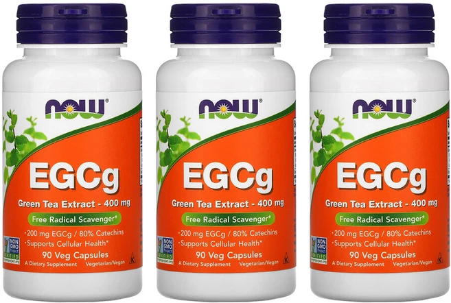 [2+1] Now Foods 나우푸드 녹차 추출물 EGCG 400 mg 90정 카테킨 그린티 고약사 약들약 베지캡슐 3개 - 쿠팡