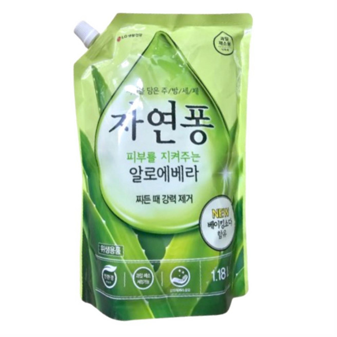 자연퐁 주방세제 알로에베라 리필형, 8개, 1.18L