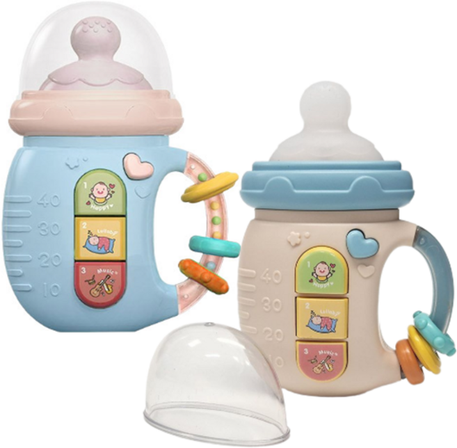 MDC 젖병딸랑이 장난감 / 라이트&사운드 젖병모양 딸랑이, 1개, 핑크