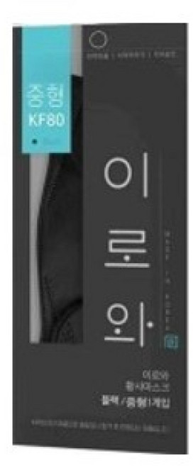 이로와 황사마스크 중형 KF80, 50매입, 1개, 블랙