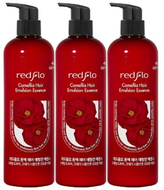 꽃을든남자 레드플로 동백 헤어 에멀전 에센스 500ml 3개 - 쿠팡
