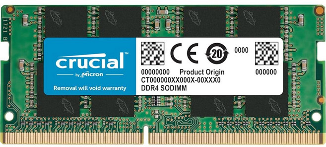 Crucial 노트북 메모리 램 32GB DDR4 CL22 (CT2K16G4SFRA32A), 16GB, 16GB