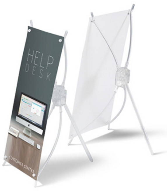 블루 투명 미니배너 배너거치대, 1개, 대(200X400) 거치대만