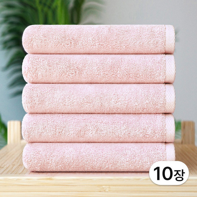 송월타월 메르디앙 호텔수건 130g 30수, 베이비핑크, 10개