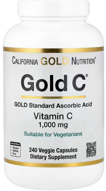 캘리포니아골드뉴트리션 골드 비타민 C 1000mg 베지 캡슐, 240정, 1개