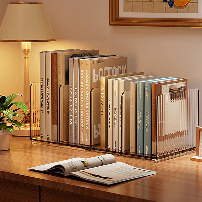 하이호프 예쁘게 책상 정리하는 북엔드 다용도 투명 책꽂이, 아크릴