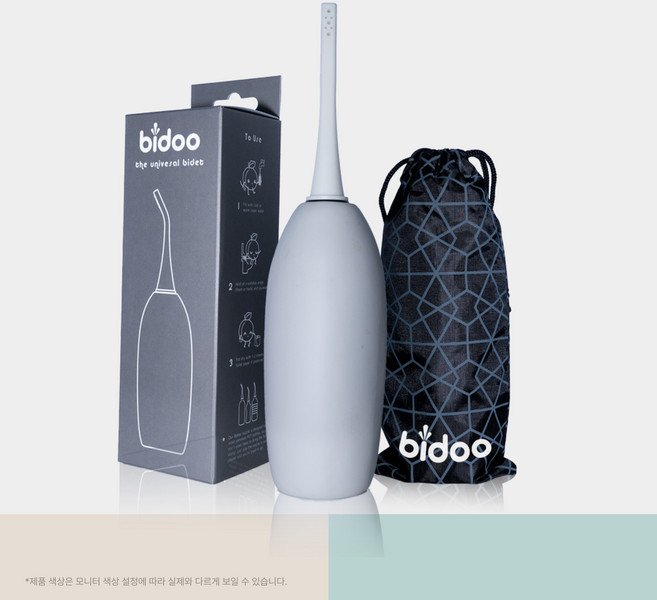 bidoo 휴대용 비데 수동 여행용 포터블 비데 파우치 세트 열탕소독 가능, 단순배송상품, 페블