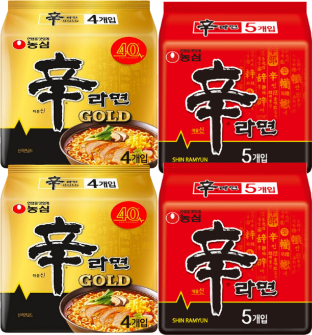 농심 신라면 10개 + 신라면 골드 8개, 18개